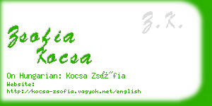 zsofia kocsa business card